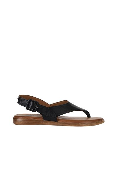 Bueno Shoes Sandale din piele neagră pentru femei Flip Flop - 01wy8807