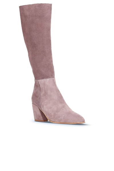 Bueno Shoes Suede γυναικείες μπότες με τακούνι Dusty Rose - 01wr5104