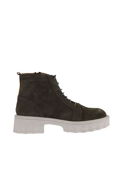 Bueno Shoes Γυναικείες μπότες με τακούνι από καστόρι χακί - 01wv9000