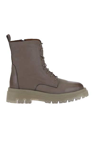 Bueno Shoes Γυναικείες δερμάτινες φλατ μπότες Mink Light - 01wv1500