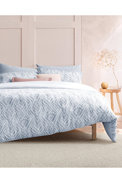 Madame Coco Darcia King Size %100 Pamuk Ranforce Baskılı Nevresim Takımı - Mavi