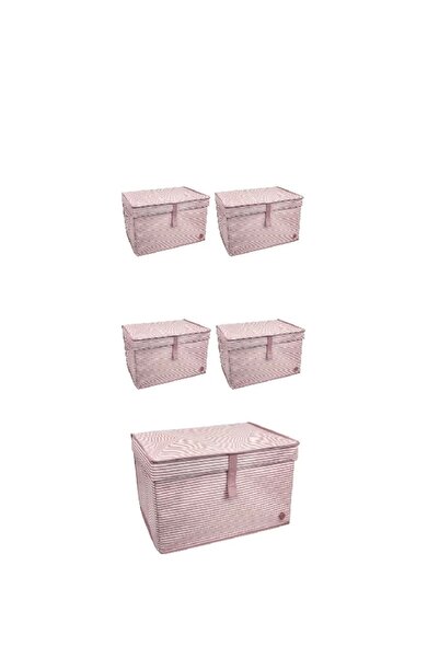 Generic Brand منظم صندوق تخزين فيلكرو مقاس كبير 30 سم × 40 سم × 50 سم (5 قطع)