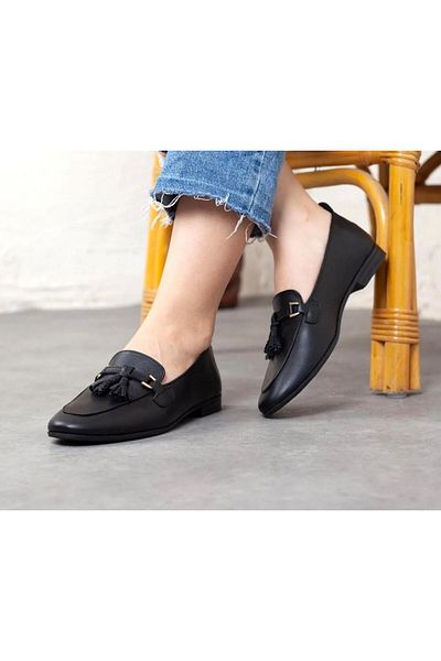 Venüs 24023025 Y Women's Genuine Leather Tassel Loafer Shoes