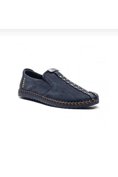 JAMES FRANCO Jf-4622 Men's Genuine Nubuck Leather Hand Saddle Stitched Casual Laceless Shoes