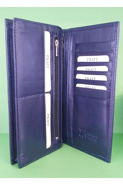 Praff Prf2003 Ανδρικό πορτοφόλι Portfolio από γνήσιο δέρμα με θήκη τηλεφώνου