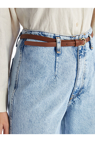 LC Waikiki Lw - Dámské džínové kalhoty Wideleg s páskem v pase