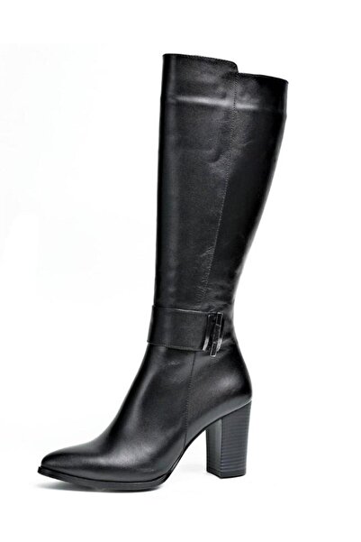 STEP MORE Z38250 Kadın Günlük Hakiki Deri Topuklu Klasik Çizme