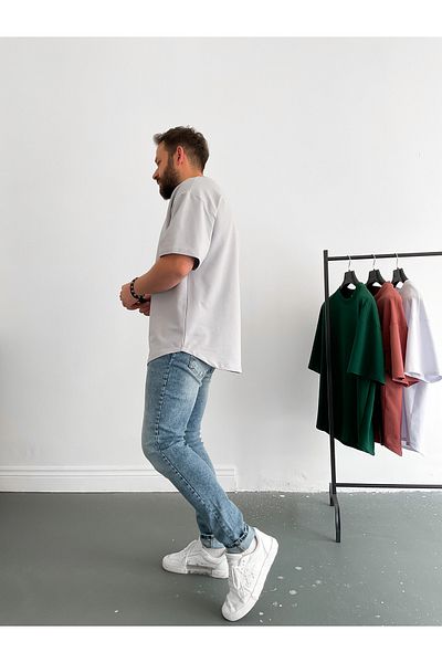BYBASICMAN Ice Gray Two Thread Basic T-Shirt By-1208/363