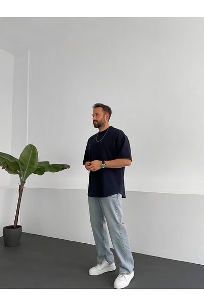 BYBASICMAN Navy Blue Two Thread Basic T-Shirt By-1208/363