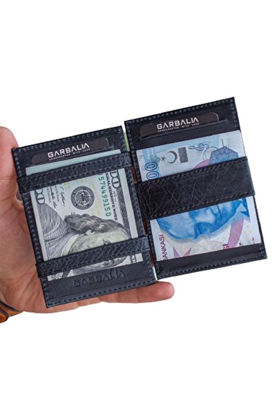 Garbalia Magic Genuine Leather RFID Blocker Unisex-Negru
