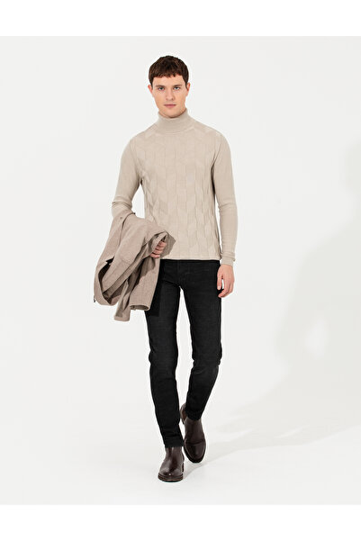 Pierre Cardin سترة تريكو بياقة مدورة بقصة ضيقة من Kum Melange 50259851-VR123