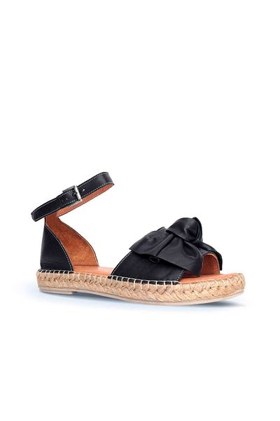 Bueno Shoes Sandale espadrille damă din piele negre - 01wn3008
