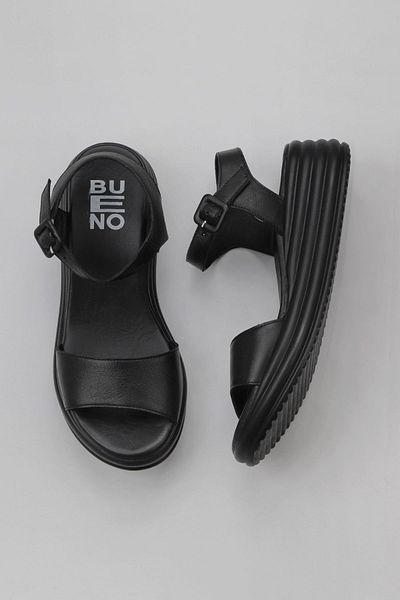 Bueno Shoes Sandale cu toc pentru femei din piele neagră 01wy5700