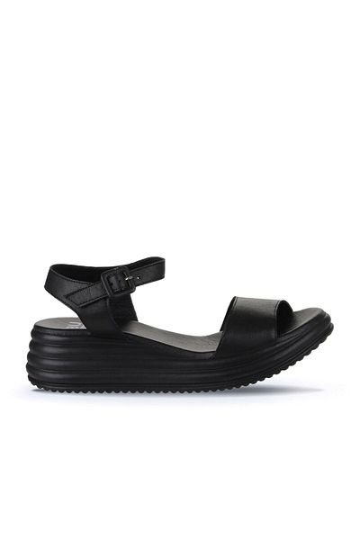 Bueno Shoes Sandale cu toc pentru femei din piele neagră 01wy5700