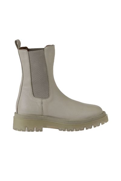 Bueno Shoes Μπεζ δερμάτινες γυναικείες μπότες - Wedge Heel, 01wv1510 Model