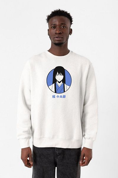Tshirthane Gintama Anime Kotaro Minimal Λευκό Ανδρικό φούτερ με 2 κορδόνια