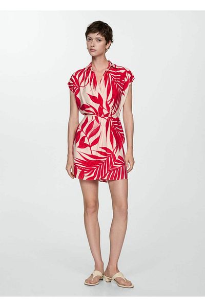 MANGO Woman Gemustertes Wickelkleid