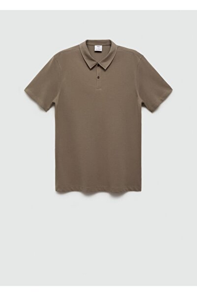 MANGO Man Πουκάμισο πόλο με υφή βαμβακερή πικέ με λεπτή εφαρμογή