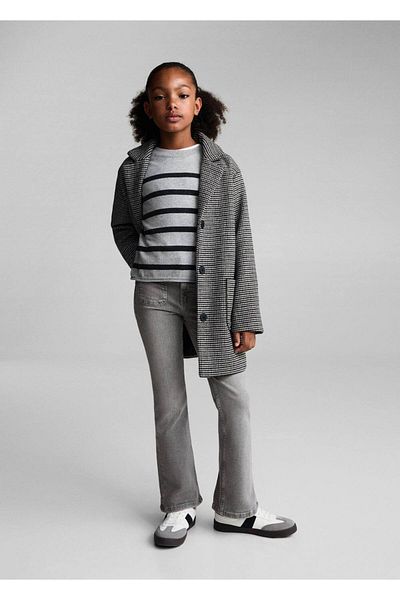 MANGO Kids Jeanshose mit ausgestelltem Bein und Tasche