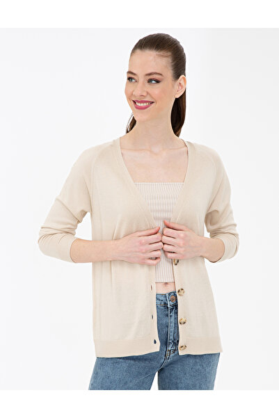 Pierre Cardin Bej Ekstra Slim Fit Triko Bluz 50243108-VR011