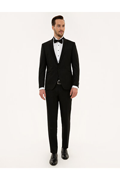 Pierre Cardin Μαύρο Σμόκιν Στενής Γραμμής Ex.Slim Fit για Γαμπρό 50224044-VR046