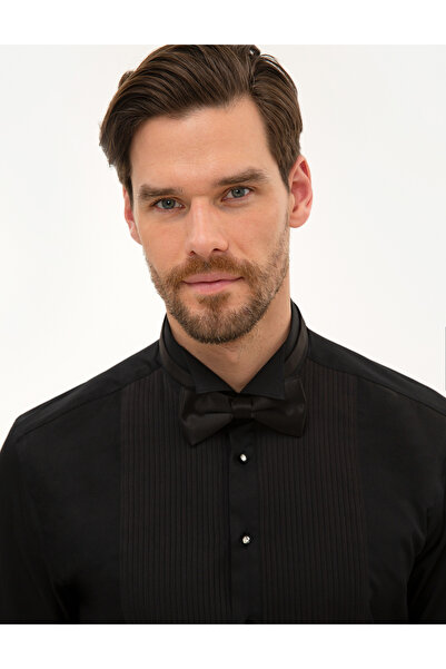 Pierre Cardin Μαύρο πουκάμισο σμόκιν στενής γραμμής 50223005-VR046