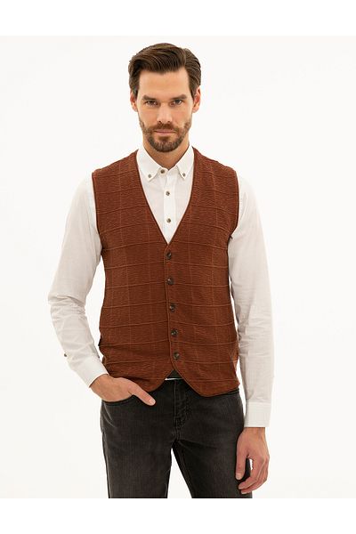 Pierre Cardin Brown Knitwear Vest 50229441 -Vr029
