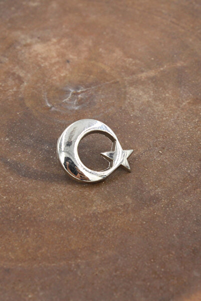 Chantaky 089 50003 Gümüş Ay Yıldız Türk Bayrağı Yaka Rozeti