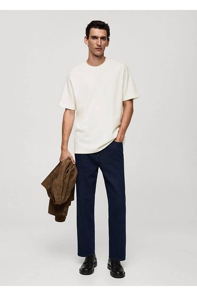 MANGO Man T-shirt o wygodnym kroju, wykonany w 100% z bawełny