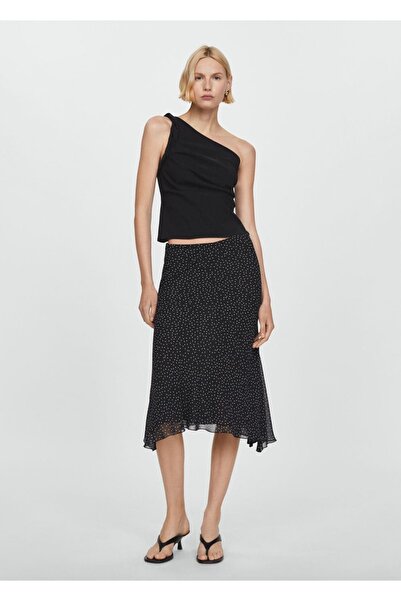 MANGO Woman Puantiyeli midi etek