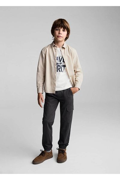 MANGO Kids Βαμβακερό μπλουζάκι με σχέδιο βάρκα