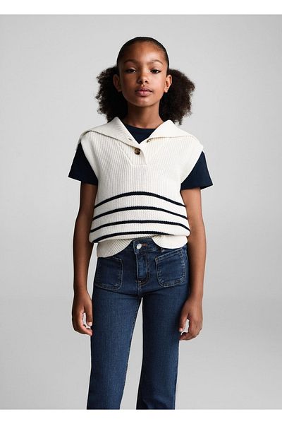 MANGO Kids Pantaloni jeans evazați cu buzunar