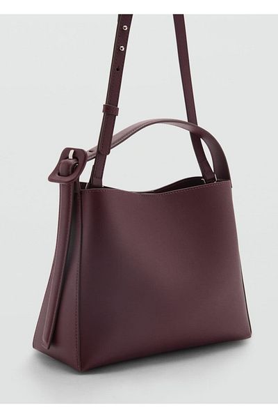 MANGO Woman Mini geantă Shopper cu cataramă