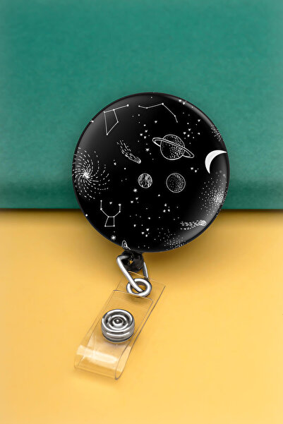 Apptakı Galaksi Takım Yıldızı Metal Buton Yoyo Yaka Kartığı Kart Tutucu Yoyo ...