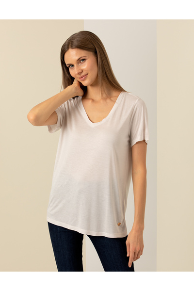 Pierre Cardin Κρεμ Μελανζέ Μπλουζάκι Κανονικής Εφαρμογής 50246149-VR159