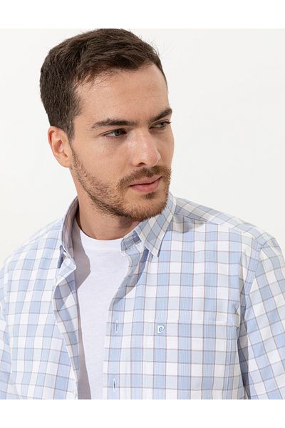 Pierre Cardin Light Blue Regular Fit Short Sleeve Shirt 50249666-Vr003
