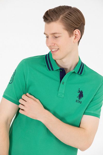 U.S. Polo Assn. Πράσινο ανδρικό μπλουζάκι με λαιμόκοψη 50263001 -VR054