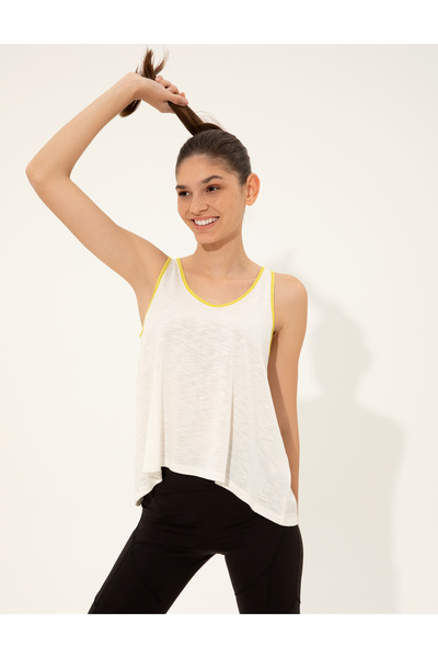 Pierre Cardin Εκρού Αμάνικο Μπλουζάκι σε Γραμμή Α 50247390-VR019