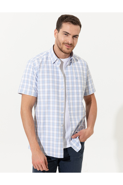 Pierre Cardin Açık Mavi Regular Fit Kısa Kollu Gömlek 50249666-VR003