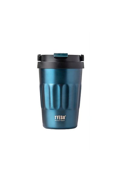 Tyeso Coffe Mug Vakumlu Paslanmaz Çelik Taşıma Kulplu 400 ml Mavi