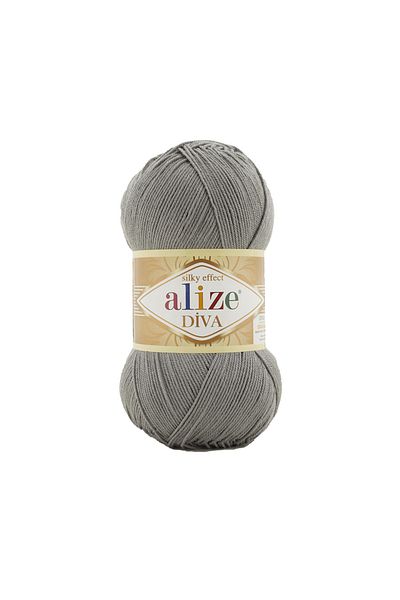Alize Diva Mercerized - Καλοκαιρινό μπουστάκι από σχοινί, 87 φόρεμα από ανθρακί γκρι Crop Mesh, Pareo