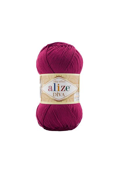 Alize Diva Mercerized 326 Fuchsia 100g 350 Mt (το μέγεθος είναι μικρότερο σε σχέση με τα σχοινιά πλεξίματος από μαλλί. Άνθος αέρα