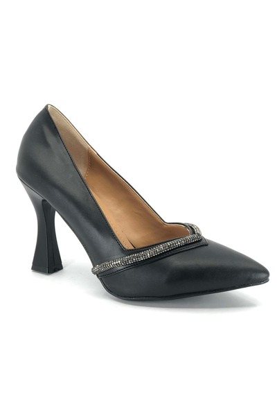 KOCAMANLAR Feles Стрічка Камінь Декольте Каблук Жіночі туфлі на шпильках ЧОРНИЙ