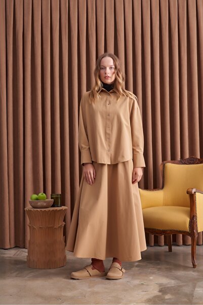 QANU Πουκάμισο Lady Camel Loose Fit