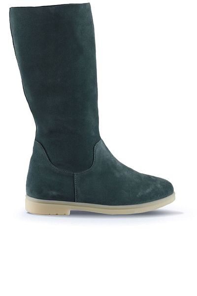 Bueno Shoes Green Suede Γυναικείες Flat Μπότες - 01wt3306