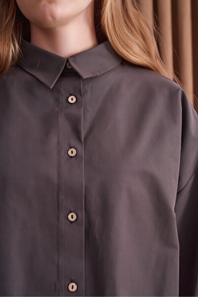 QANU Lady Shirt Anthracite Loose Fit