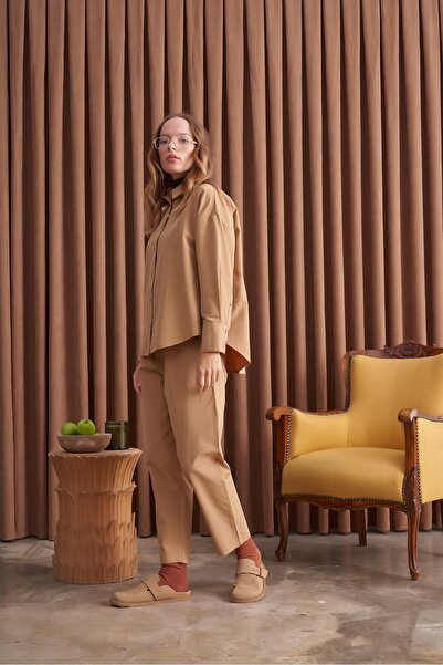 QANU Πουκάμισο Lady Camel Loose Fit