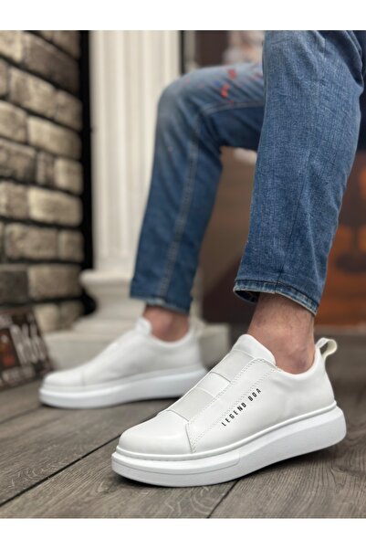 BOA Ba0307 Thick High Sole Double Tape White Men's Shoes