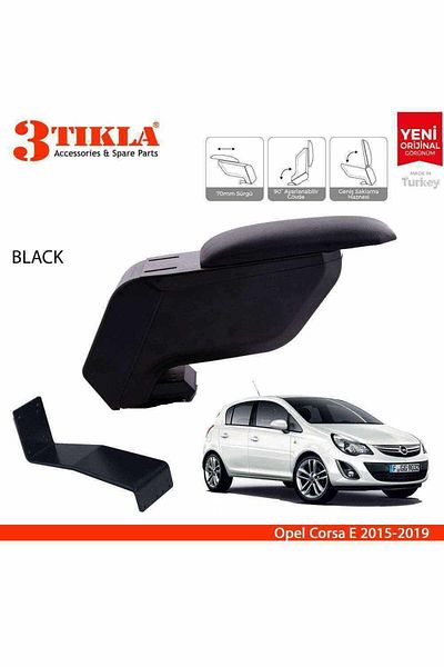 3 Tıkla Opel Corsa E 2015-2018 Black Armrest Armrest with Non-Pierced Steel Foot