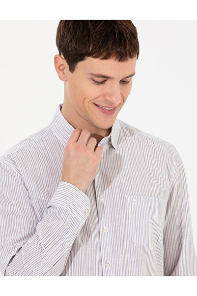 Pierre Cardin Beige Regular Fit Long Sleeve Shirt 50252488-Vr011